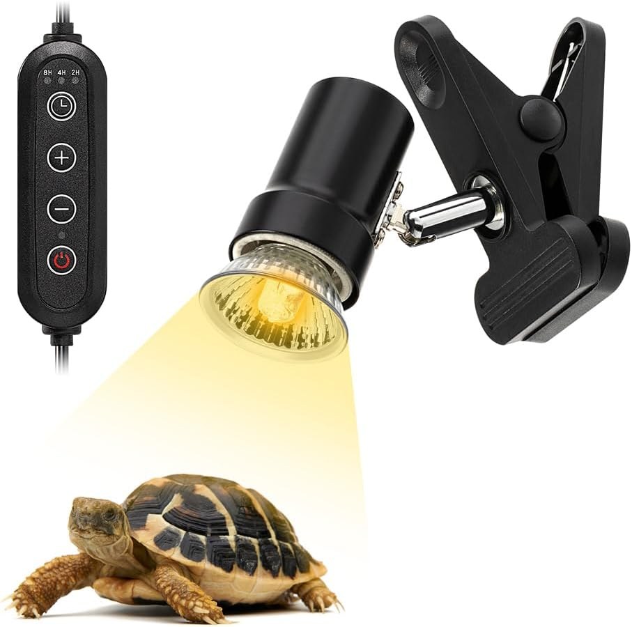DaToo Rotatable Reptile Heat Lamp with Timer and Dimmer